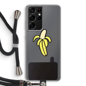 Banana: Samsung Galaxy S21 Ultra Transparant Hoesje met koord