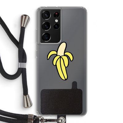Banana: Samsung Galaxy S21 Ultra Transparant Hoesje met koord