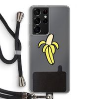Banana: Samsung Galaxy S21 Ultra Transparant Hoesje met koord