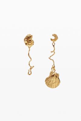 Ongelijke oorbellen schelpen goud Zalio - MATERIAL FINISHES - U