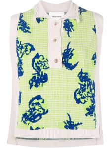 Henrik Vibskov polo-collar sleeveless knitted top - Vert