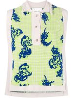 Henrik Vibskov polo-collar sleeveless knitted top - Vert - thumbnail