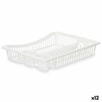 Afdruiprek voor Keukengootsteen Wit Plastic 45,5 x 8 x 36,5 cm (12 Stuks)