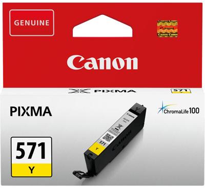 Canon inktcartridge CLI-571Y, 173 foto&apos;s, OEM 0388C001, geel