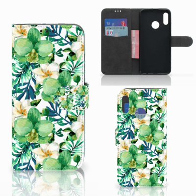 Honor 10 Lite Hoesje Orchidee Groen