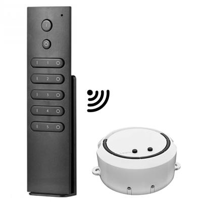 LED Dimmer set - Draadloos - Incl. 5-kanaals zwarte afstandsbediening - Smart memory - Maximaal 100 Watt LED Dimmer set - Draadloos - Incl. 5-kanaals zwarte afstandsbediening - Smart memory - Maximaal 100 Watt