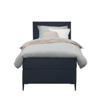 Leen Bakker - Boxspring Liv Egaal - 90x200 Cm - Slanke Poot - Stof/Velvet - Blauw
