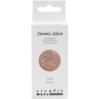 Creativ Company Keramiek glazuur, 984-1101 °c, dekkend, coral, 60 ml/ 1 fles