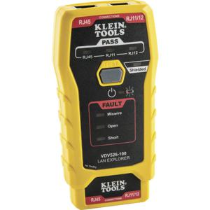 Klein Tools VDV526-100 netwerkkabeltester Tester voor kabels met getwiste aderparen Zwart, Geel