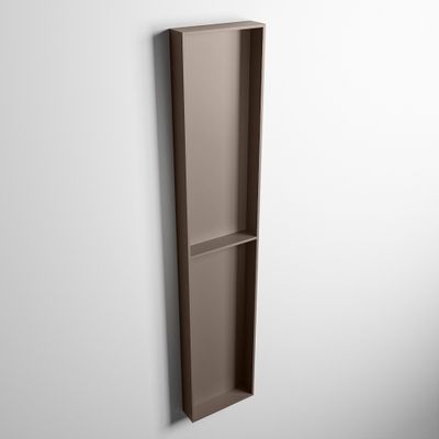 MONDIAZ EASY Nis 89,5x29,5cm in solid surface kleur Smoke | Smoke. 2 vakken geschikt voor in- of opbouw