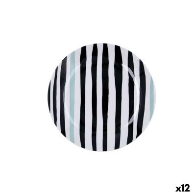 Dessertbord Bidasoa Zigzag Multicolour Keramisch 19 cm Strips (12 Stuks)