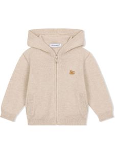 Dolce & Gabbana Kids Hoodie met logoplakkaat - Beige