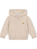 Dolce & Gabbana Kids Hoodie met logoplakkaat - Beige