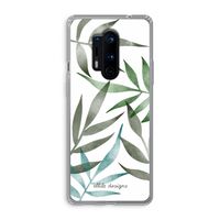 Tropical watercolor leaves: OnePlus 8 Pro Transparant Hoesje