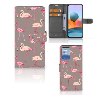 Xiaomi Redmi Note 10 Pro | Telefoonhoesje | Met pasjeshouder | Flamingo