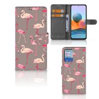 Xiaomi Redmi Note 10 Pro | Telefoonhoesje | Met pasjeshouder | Flamingo