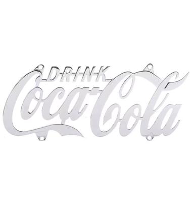 Coca-Cola Logo Kenteken Plaat Verchroomd 31 x 13 cm