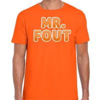 Verkleed t-shirt voor heren - Mr. Fout - oranje - carnaval