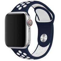 Apple Watch Dubbel Sport Band - Blauw Wit - 38, 40, 41 & 42mm - ML Apple Watch Dubbel Sport Band - Blauw Wit - 38, 40, 41 & 42mm - ML