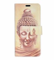 Buddha pu leren iPhone X portemonnee hoesje