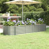 VidaXL Plantenbak 224x80x36 cm gegalvaniseerd staal zilverkleurig