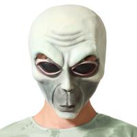 Halloween verkleed masker - Geest/Alien/Horror - wit/grijs - volwassenen - Latex