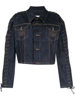 Jean Paul Gaultier veste en jean à détails de laçages - Bleu