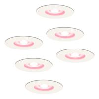 Set van 6 Bari Smart inbouwspots - IP65 waterdicht - Wifi + Bluetooth - RGBWW - GU10 - Google Home, Amazon Alexa en Siri - Wit - Badkamer, binnen en buiten