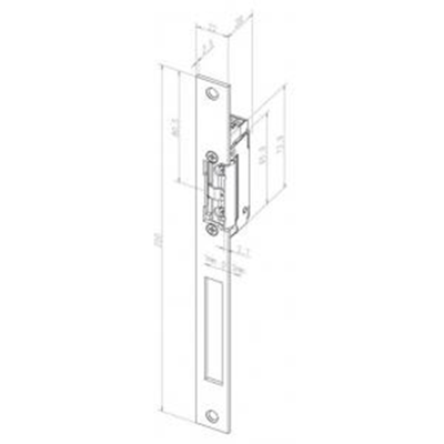 Effeff 11805RR Elektrische inbouw deuropener type 118 | spanningsloos vergrendeld | met diode | met schootsignalering | fafix | 22-42V=~ | (22-26V
