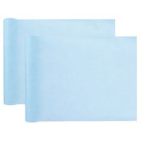 Tafelloper op rol - 2x - lichtblauw - 30 cm x 10 m - non woven polyester