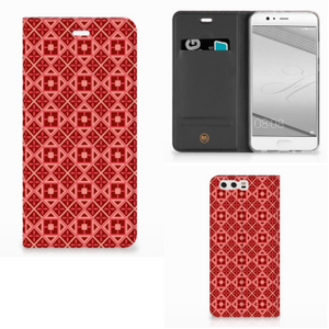 Huawei P10 Plus Hoesje met Magneet Batik Rood