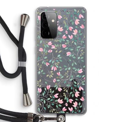Sierlijke bloemen: Samsung Galaxy A72 5G Transparant Hoesje met koord
