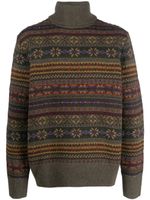 Polo Ralph Lauren pull en maille Fair Isle à col roulé - Vert