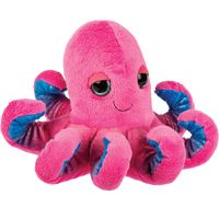 Suki Gifts pluche inktvis/octopus knuffeldier - cute eyes - roze - 15 cm   - - thumbnail