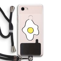 Spiegelei: Pixel 3 Transparant Hoesje met koord