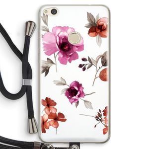 Geschilderde bloemen: Huawei Ascend P8 Lite (2017) Transparant Hoesje met koord