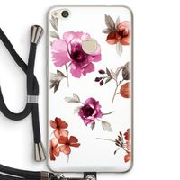 Geschilderde bloemen: Huawei Ascend P8 Lite (2017) Transparant Hoesje met koord