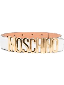 Moschino ceinture à plaque logo - Blanc