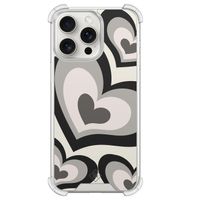 iPhone 15 Pro Max shockproof hoesje - Hart swirl zwart