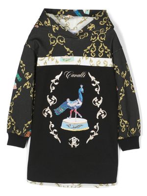 Roberto Cavalli Junior hoodie à imprimé graphique - Noir