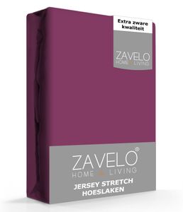 Zavelo® Jersey Hoeslaken Paars-Lits-jumeaux (160x200 cm)