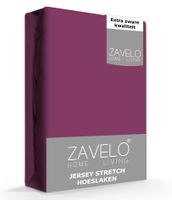 Zavelo® Jersey Hoeslaken Paars-Lits-jumeaux (180x200 cm)