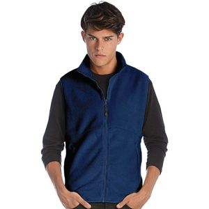 Fleece outdoor bodywarmer navy blauw voor heren