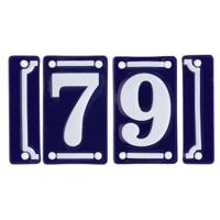 Best for Boots huisnummer 79 - met sierrand - Oudhollands - emaille - blauw/wit