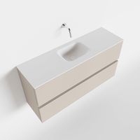 Toiletmeubel Mondiaz Ada | 100 cm | Meubelkleur Linen | Lex wastafel Talc Midden | Zonder kraangat Toiletmeubel Mondiaz Ada | 100 cm | Meubelkleur Linen | Lex wastafel Talc Midden | Zonder kraangat