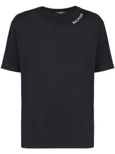 Balmain t-shirt en coton à logo brodé - Noir