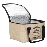 Kleine koeltas Jute - voor lunchpakket of 6 blikjes - sixpack - 3,2 liter - 24 x 16 x 18 cm