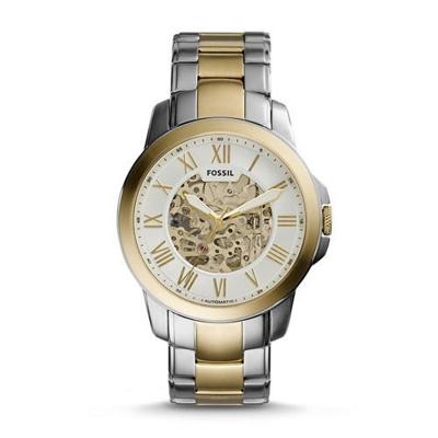 Fossil Grant automatisch tweekleurig horloge ME3112 zilver