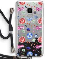 Bloemetjes: Samsung Galaxy S9 Transparant Hoesje met koord