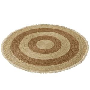 J-Line Kwastjesband mat - vloerkleed - jute - beige| bruin - L